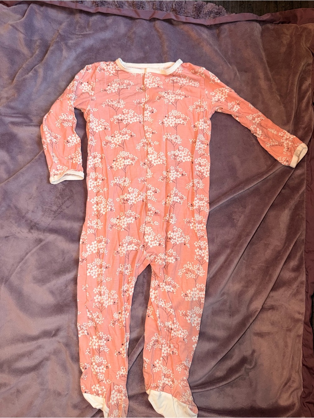 Magnetic me floral footie sleeper
